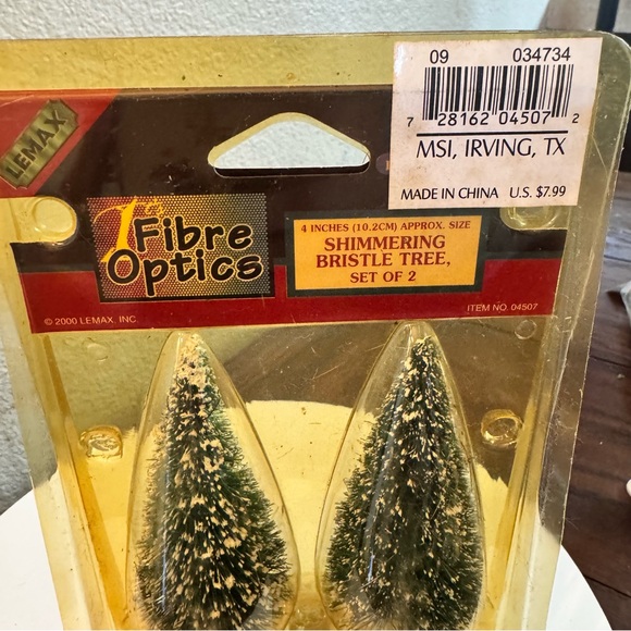 2000 Lemax “Shimmering Round Bristle Trees” Set Of 2 Item#04507 - Picture 3 of 6